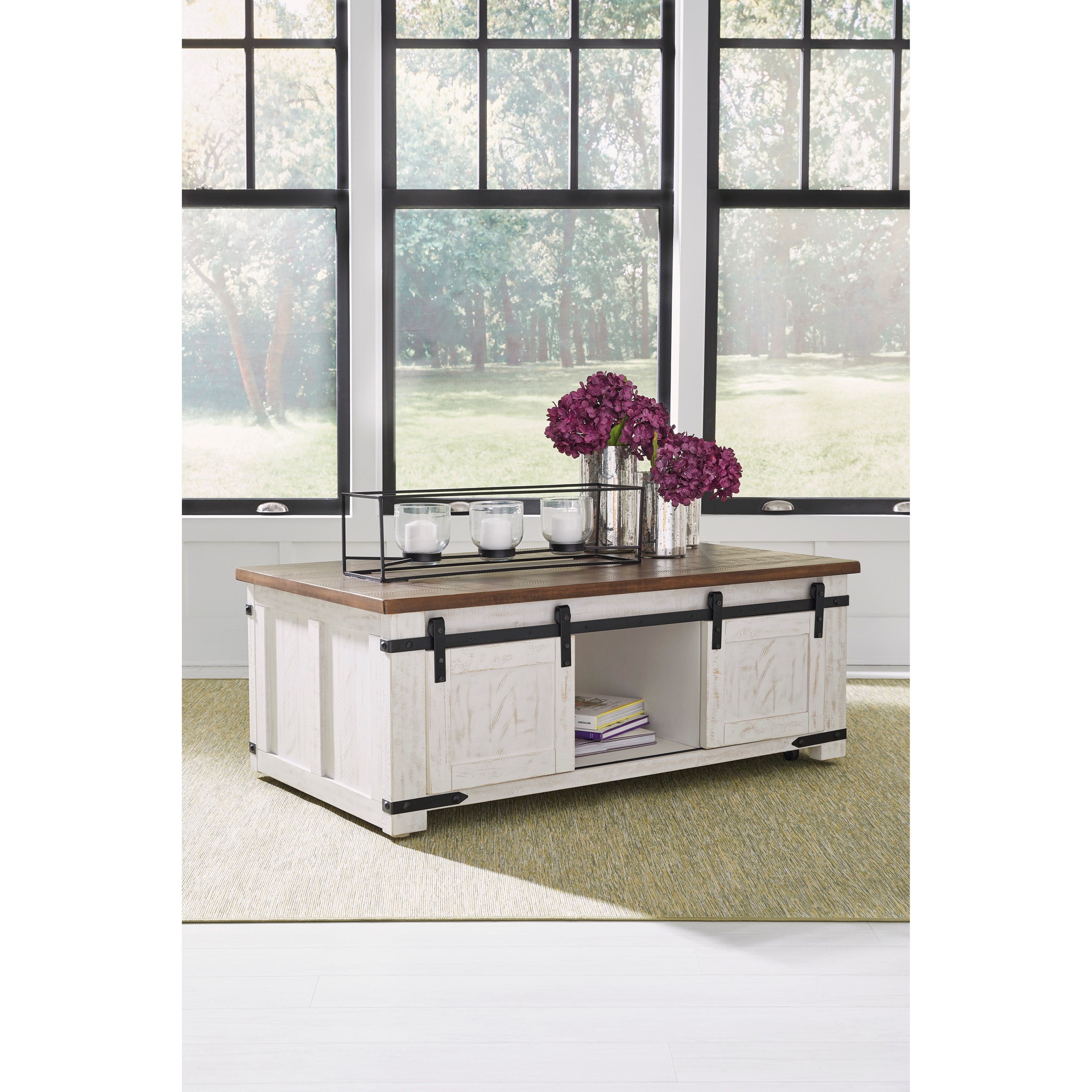 Signature Design by Ashley Wystfield T9691 Vintage White Finish Coffee